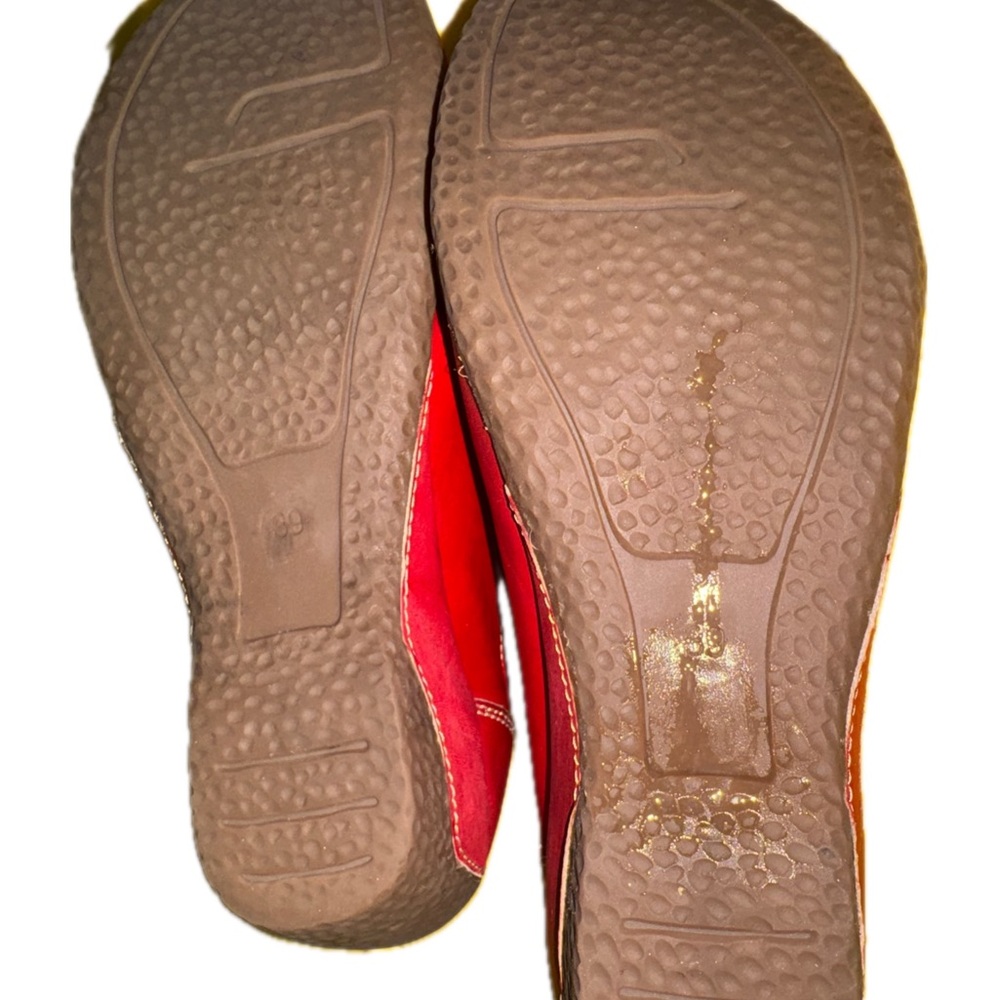 L’Artiste Spring Step Red Leather Artisan Comfort Slip On Shoes EU 38 - Picture 2 of 7